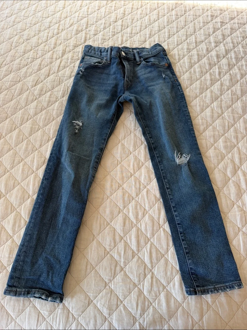 GAP boys Blue Straight Jeans with Distressed Details